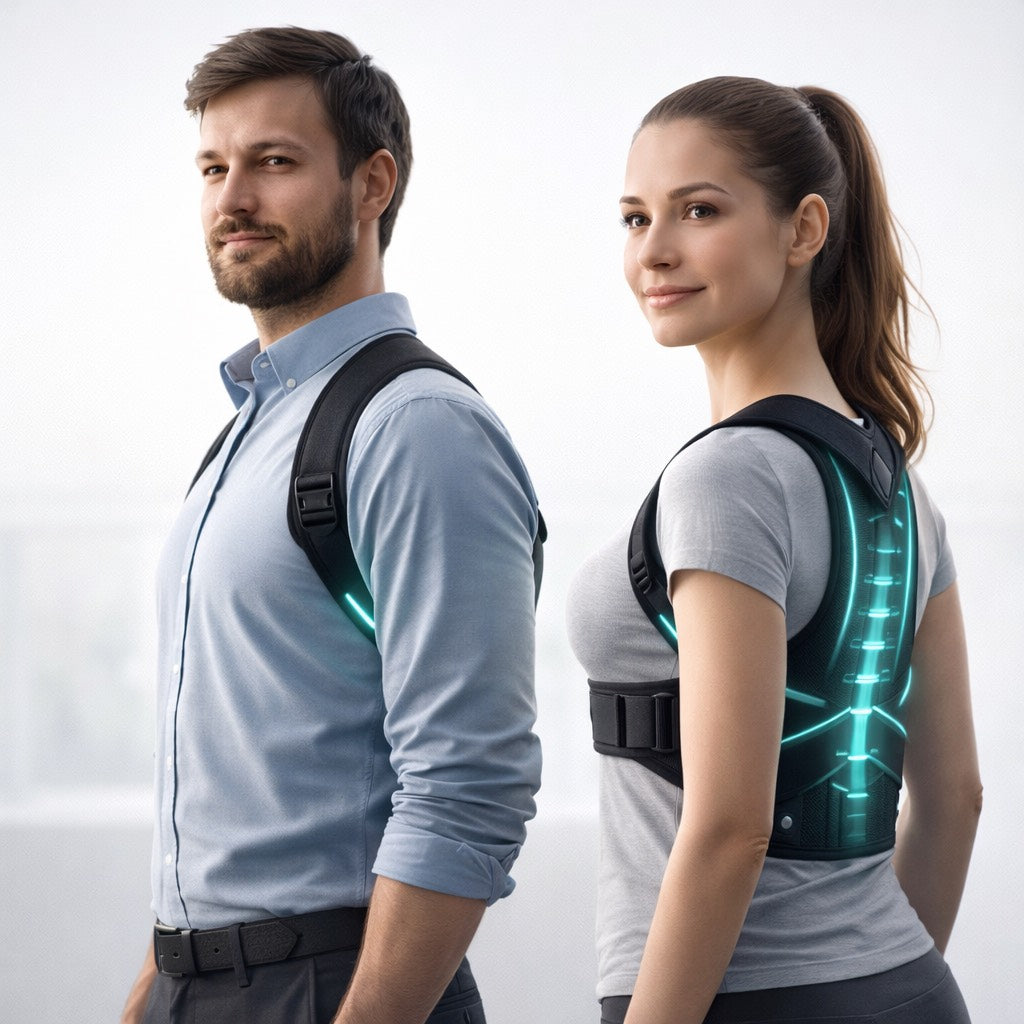 Achieve Posture with Adjustable, Breathable Polyester Posture Corrector - Universal Fit for Pain Rel