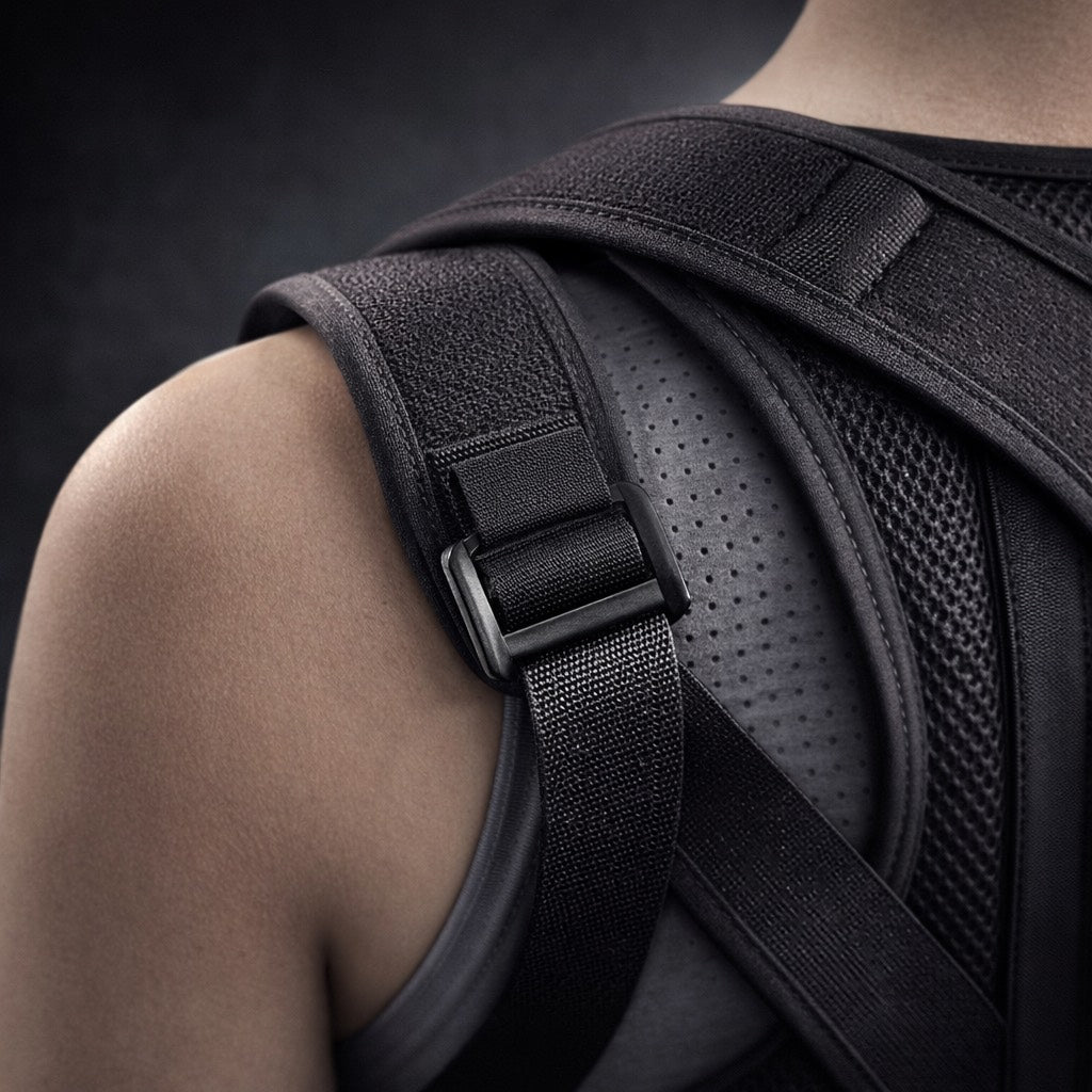 Achieve Posture with Adjustable, Breathable Polyester Posture Corrector - Universal Fit for Pain Rel